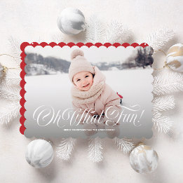 Cartão De Festividades Oh que diversão lindo três fotos Feliz Natal