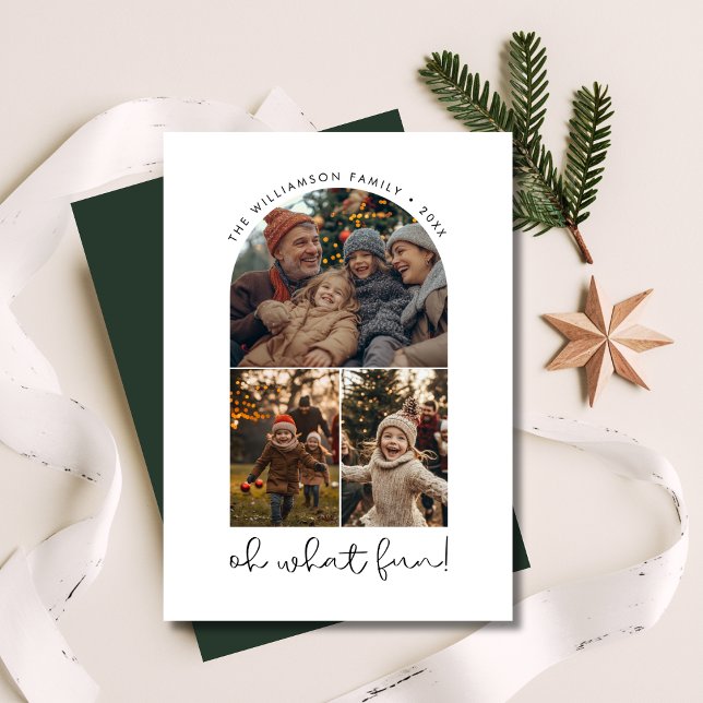 Cartão De Festividades Oh, Que Feliz Natal A Família Saudações Arrasta Fo (Criador carregado)