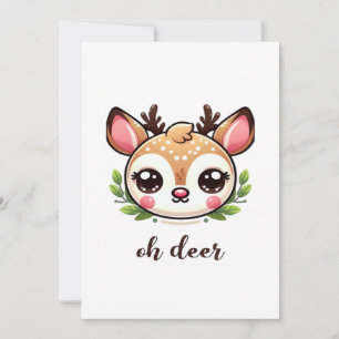 Cartão De Festividades Oh Veado Lindos Veado Design Mínimo