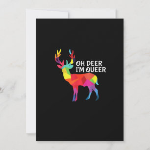 Cartão De Festividades Oh Veado Queer Engraçado Trocadilho Orgulho LGBT D