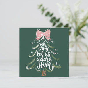 Cartão De Festividades Oh Venha Adoremos a Ele Cristão Xmas Religioso