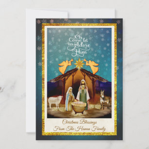 Cartão De Festividades "Oh Venha Adoremos a Ele" Natal Natividade
