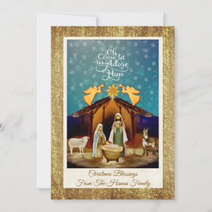 Cartão De Festividades "Oh Venha Adoremos Ele" Natal Natividade