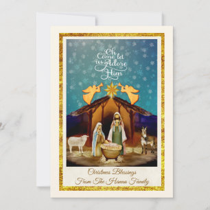 Cartão De Festividades "Oh, vinde, adoremos a Ele" Natal Natividade