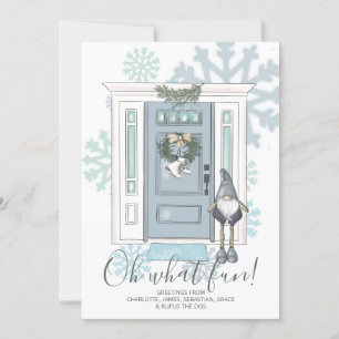 Cartão De Festividades Oh What Fun Front Door And Elf Christmas