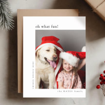 Oh What Fun! Modern Minimal Christmas Photo Red