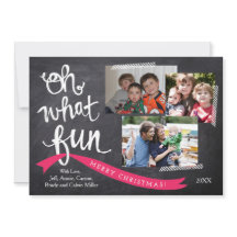 Oh What Fun Ribbon Holiday Photo Card
