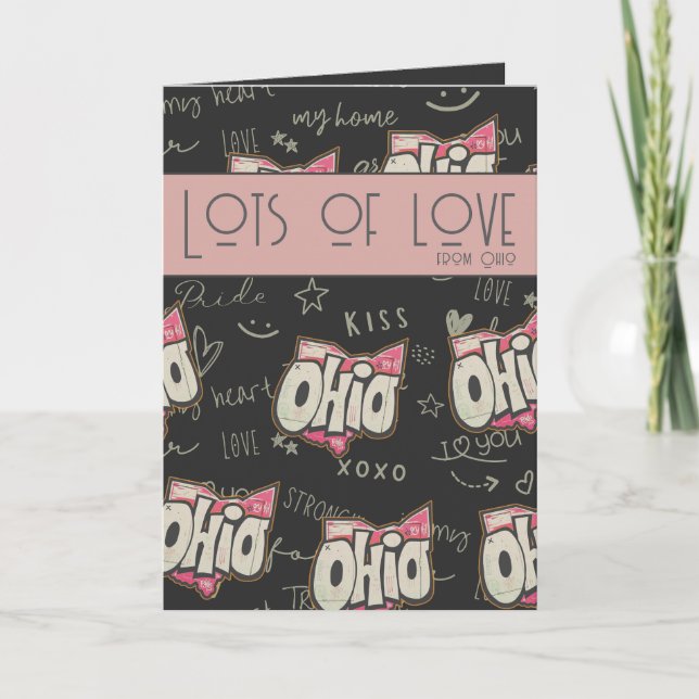 Cartão De Festividades Ohio State of Buckeyes ama orgulho Foled Card (Frente)