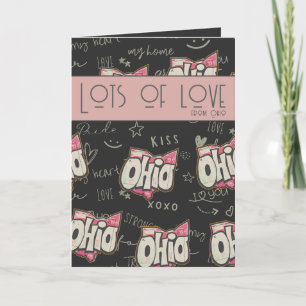 Cartão De Festividades Ohio State of Buckeyes ama orgulho Foled Card