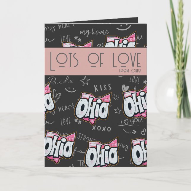 Cartão De Festividades Ohio State of Buckeyes ama orgulho Foled Card (Frente)