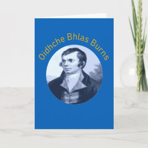 Cartão De Festividades Oidhche Bhlas Burns Azul Gaélico