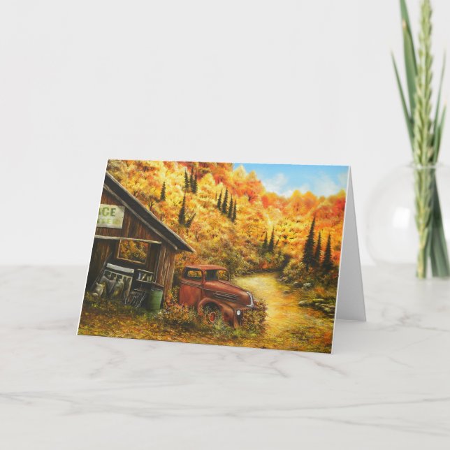 Cartão De Festividades Oil Painting ~ Retired on Greeting Card (Frente)