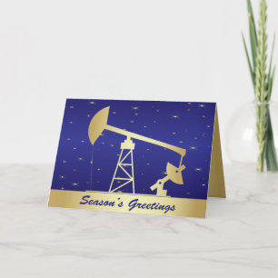 Cartão De Festividades Oil Pump Jack Holiday Season's Greeting Card