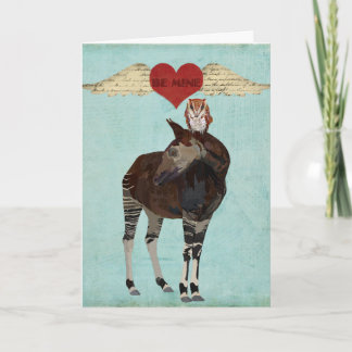 Cartão De Festividades OKAPI & OWL BE MINE Card