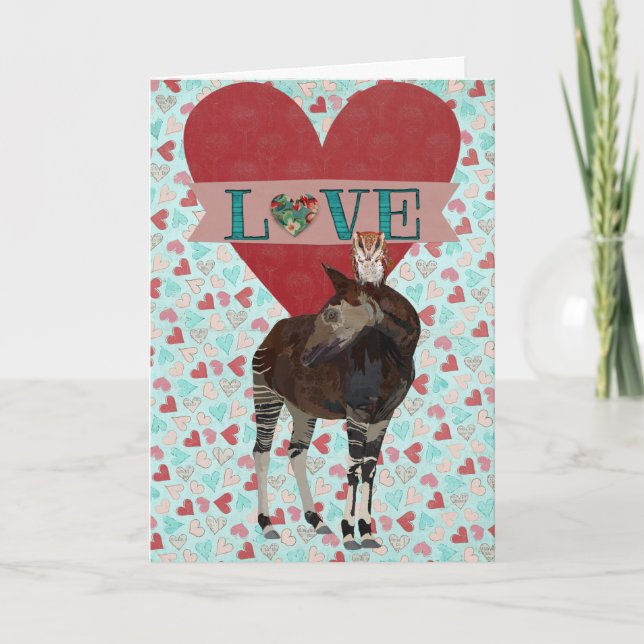 Cartão De Festividades OKAPI & OWL Heart Valentine Card (Frente)