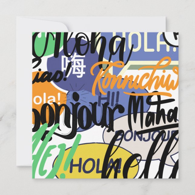 Cartão De Festividades Olá Mundo (Frente)