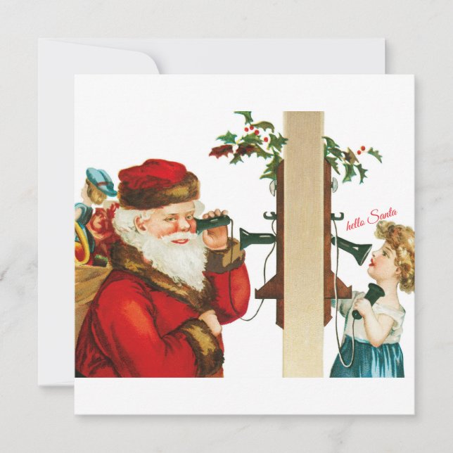 Cartão De Festividades Olá Papai Noel (Frente)