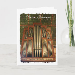Cartão De Festividades Old English organ Christmas card