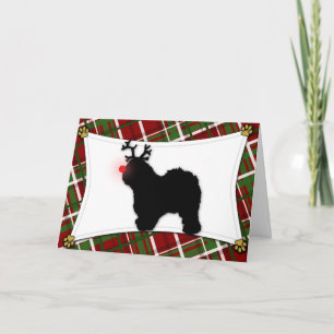 Cartão De Festividades Old English Sheepdog Reindeer Christmas Card