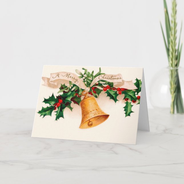 Cartão De Festividades Old Fashion Christmas Card - Holly (Frente)