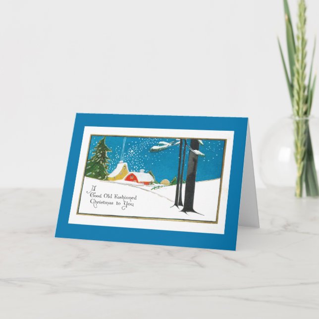 Cartão De Festividades Old-Fashioned Christmas on the Farm (Frente)