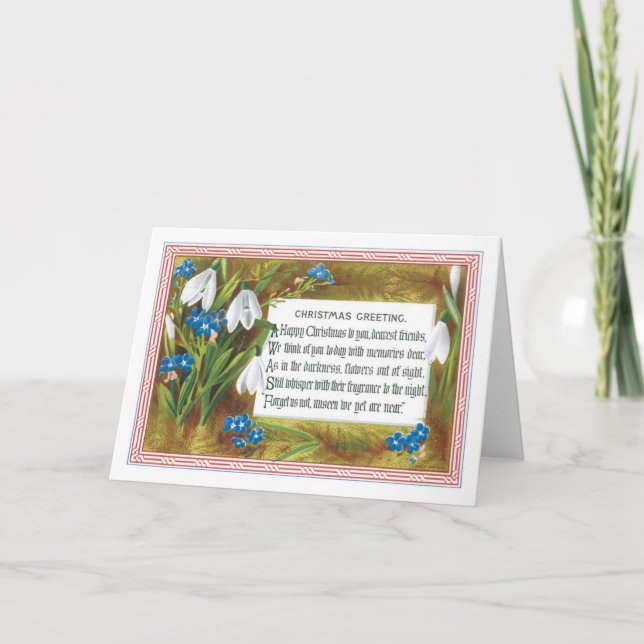 Cartão De Festividades Old-fashioned Christmas, Snowdrops (Frente)