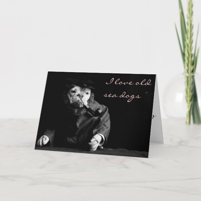 Cartão De Festividades Old Sea Dog Valentine's Day Card (Frente)