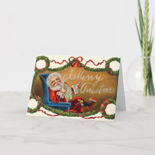 Cartão De Festividades Old Time Christmas Card Santa