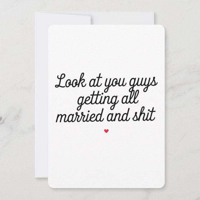 Cartão De Festividades Olhe Para As Caras Que Se Casam E Engraçados (Frente)