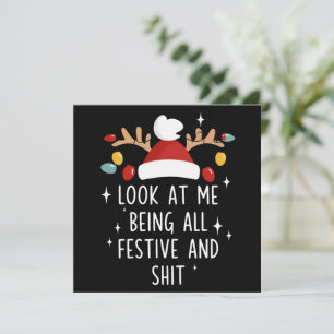 Cartão De Festividades Olhe Para Mim Sendo Todo o Humor Festivo Natal Sar