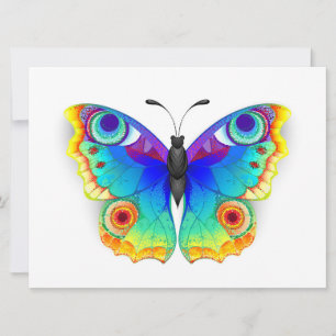 Cartão De Festividades Olho Peacock da Borboleta Arco-Íris