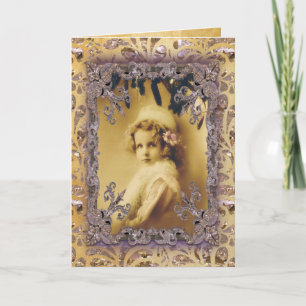 Cartão De Festividades Olhos de uma Criança Vitoriana