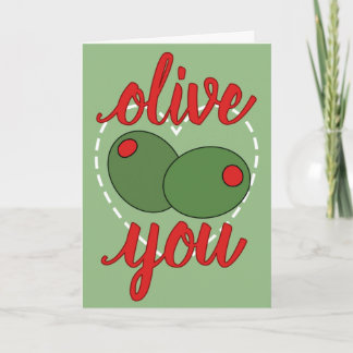 Cartão De Festividades Olive You (Dia de os namorados)