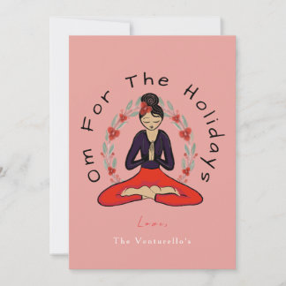 Cartão De Festividades 'Om For The Holidays' Family Yoga Holiday Card