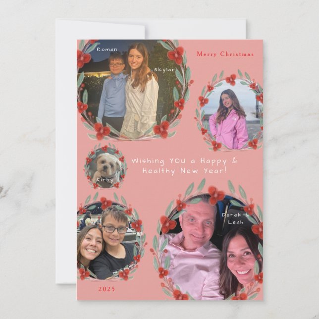 Cartão De Festividades 'Om For The Holidays' Family Yoga Holiday Card (Verso)