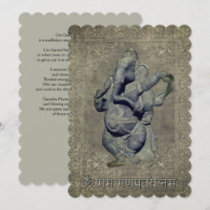 Cartão De Festividades Om Gan Ganpataye Mantra para Lord Ganesha