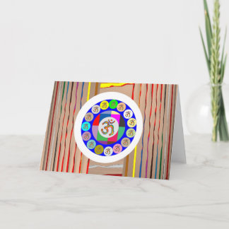 Cartão De Festividades OM MANTRA Dourado: Meditação de Yoga Chant