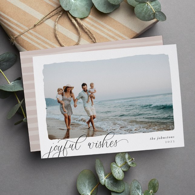 Cartão De Festividades Onda | Foto Simples de Desejos Horizontais (Criador carregado)