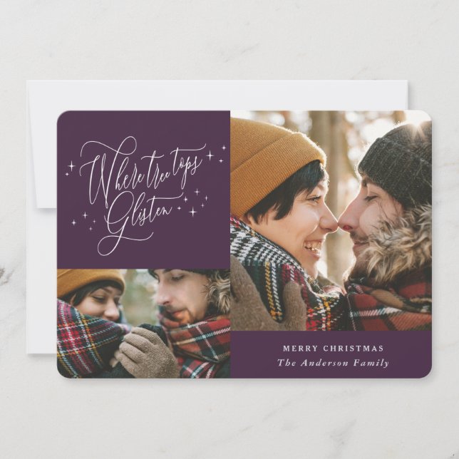 Cartão De Festividades Onde os topos das árvores escutam fotos múltiplas  (Frente)