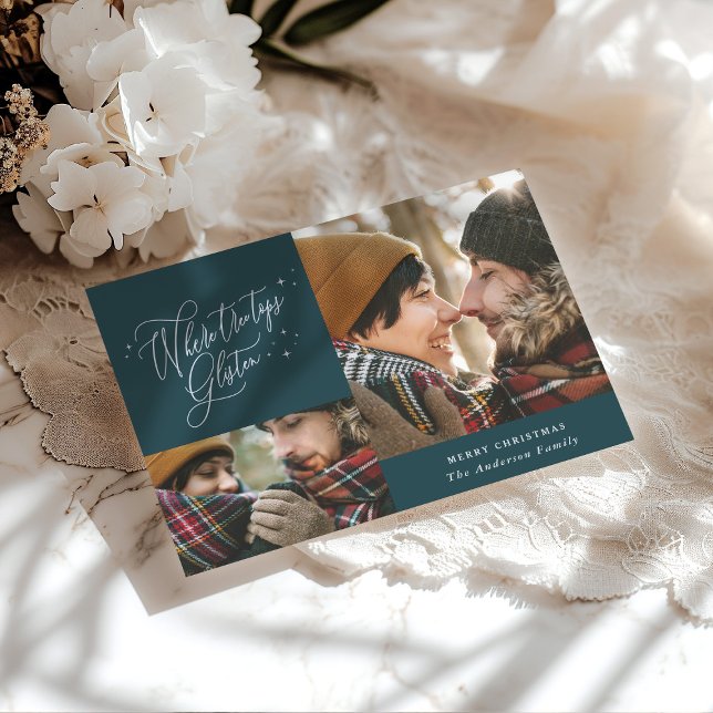 Cartão De Festividades Onde os topos das árvores escutam fotos múltiplas  (Criador carregado)