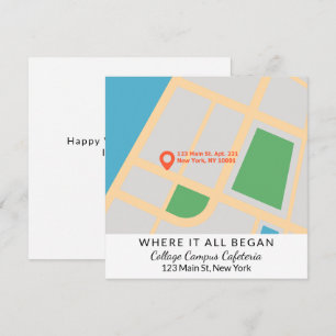 Cartão De Festividades Onde Tudo Começou Mapa Personalizado Dia dos Namor