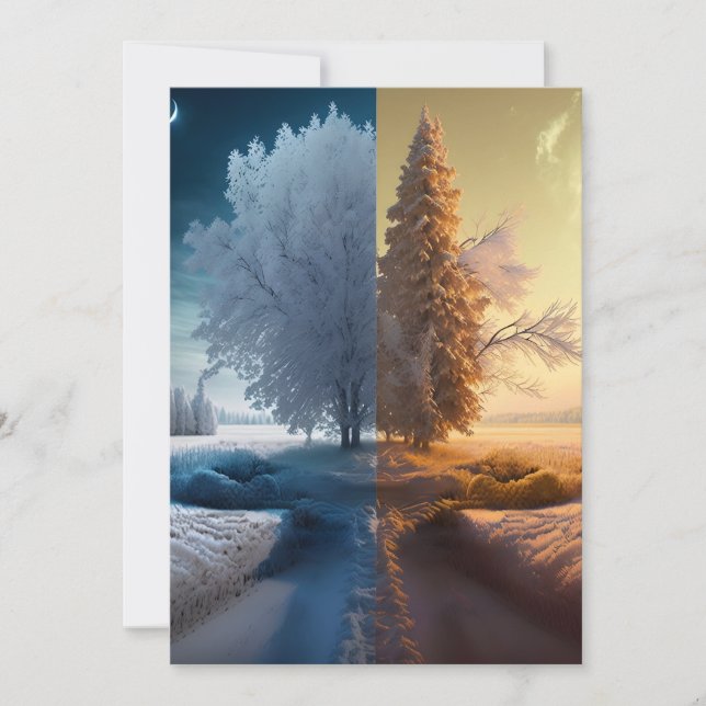 Cartão De Festividades One day in winter (Frente)