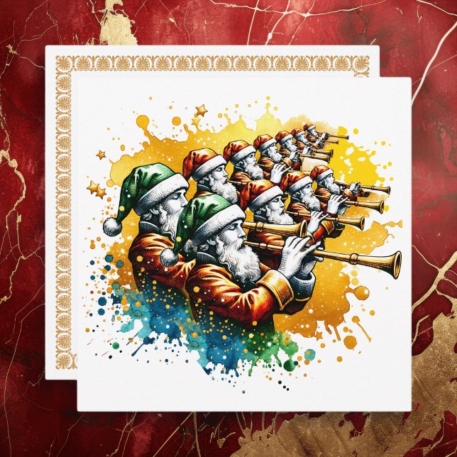 Cartão De Festividades Onze Tubagens | Doze dias de Natal (Criador carregado)