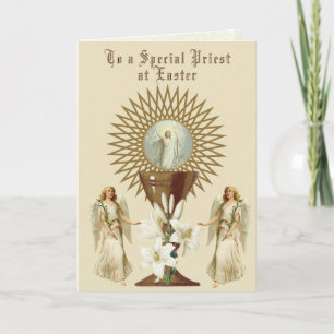 Cartão De Festividades Oração Católica da Páscoa Ressurreição Padre Jesus