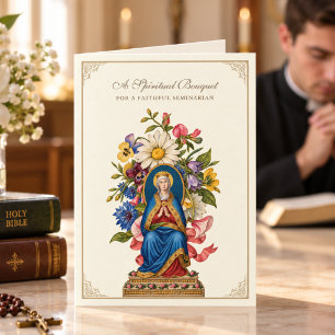 Cartão De Festividades Oração do Buquê Espiritual do Seminarista Católico