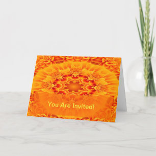 Cartão De Festividades Orange Marigold Mandala