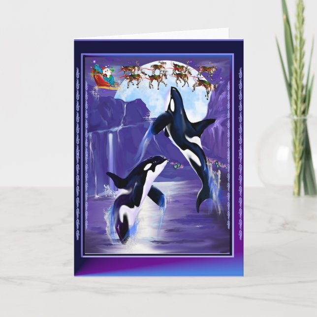 Cartão De Festividades Orca Christmas (Frente)