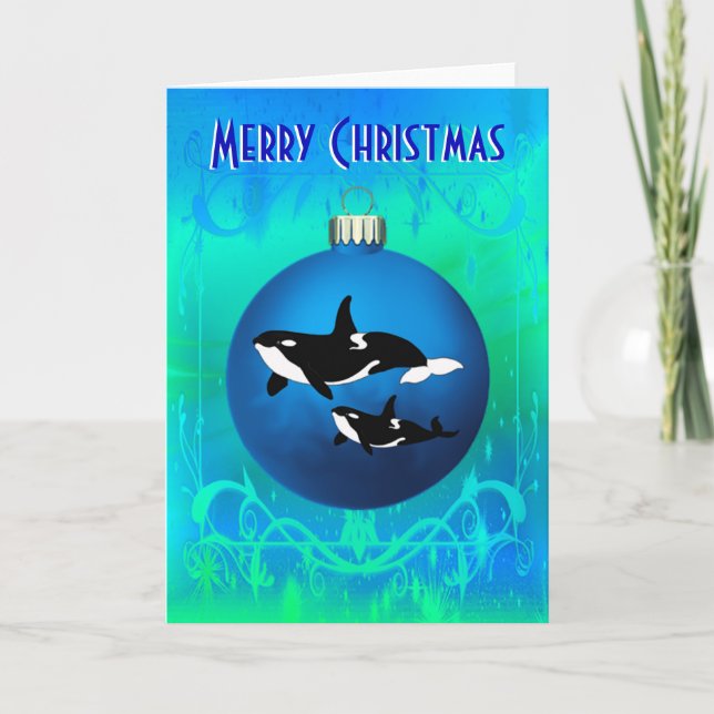 Cartão De Festividades Orca Christmas - 7" x 5" Card (Frente)