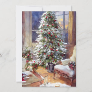 Cartão De Festividades Orçamento de árvore de Natal antiquada