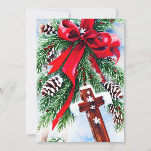Cartão De Festividades orçamento de cruz e arco de Natal
